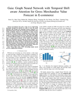 Gaia: Graph Neural Network with Temporal Shift aware Attention for Gross
  Merchandise Value Forecast in E-commerce