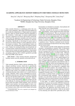 Learning Appearance-motion Normality for Video Anomaly Detection