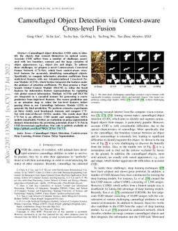 Camouflaged Object Detection via Context-aware Cross-level Fusion