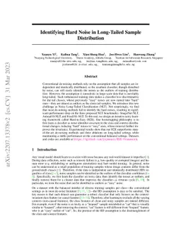 Identifying Hard Noise in Long-Tailed Sample Distribution