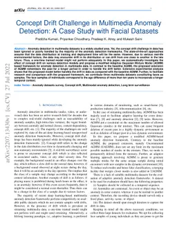 Concept Drift Challenge in Multimedia Anomaly Detection: A Case Study
  with Facial Datasets