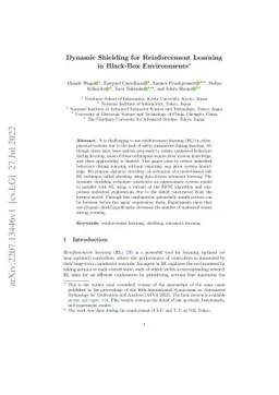Dynamic Shielding for Reinforcement Learning in Black-Box Environments