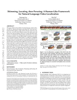 Skimming, Locating, then Perusing: A Human-Like Framework for Natural
  Language Video Localization