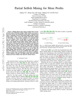 Partial Selfish Mining for More Profits