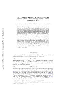On a Dynamic Variant of the Iteratively Regularized Gauss-Newton Method
  with Sequential Data