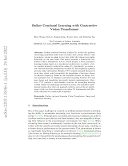 Online Continual Learning with Contrastive Vision Transformer