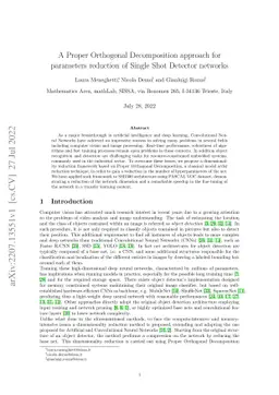 A Proper Orthogonal Decomposition approach for parameters reduction of
  Single Shot Detector networks