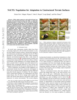 NAUTS: Negotiation for Adaptation to Unstructured Terrain Surfaces