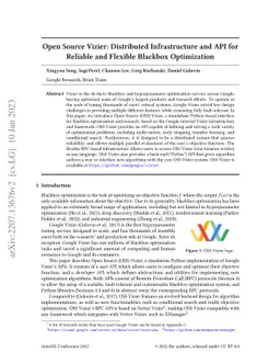 Open Source Vizier: Distributed Infrastructure and API for Reliable and
  Flexible Blackbox Optimization