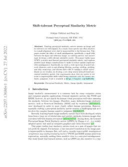 Shift-tolerant Perceptual Similarity Metric