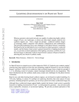 Lighting (In)consistency of Paint by Text