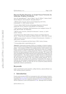 Physical Pooling Functions in Graph Neural Networks for Molecular
  Property Prediction