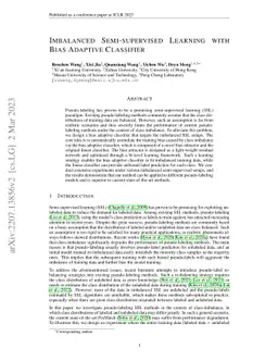 Imbalanced Semi-supervised Learning with Bias Adaptive Classifier