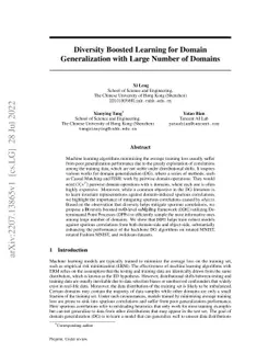 Diversity Boosted Learning for Domain Generalization with Large Number
  of Domains