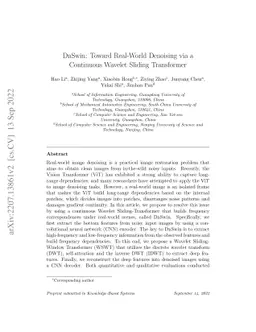 DnSwin: Toward Real-World Denoising via Continuous Wavelet
  Sliding-Transformer