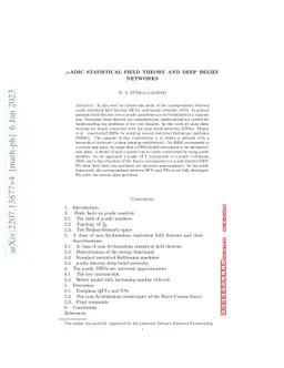 p-Adic Statistical Field Theory and Deep Belief Networks