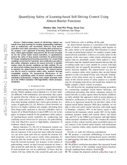 Quantifying Safety of Learning-based Self-Driving Control Using
  Almost-Barrier Functions
