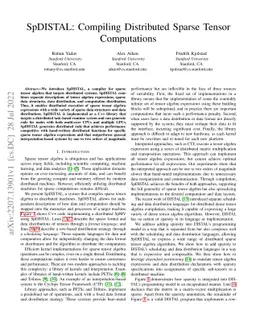 SpDISTAL: Compiling Distributed Sparse Tensor Computations