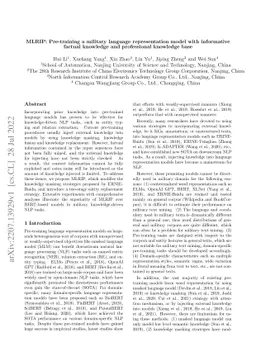 MLRIP: Pre-training a military language representation model with informative factual knowledge and professional knowledge base