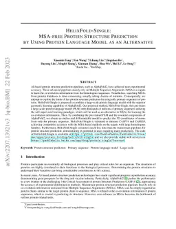 HelixFold-Single: MSA-free Protein Structure Prediction by Using Protein
  Language Model as an Alternative