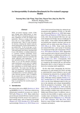 An Interpretability Evaluation Benchmark for Pre-trained Language Models