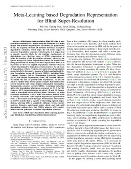 Meta-Learning based Degradation Representation for Blind
  Super-Resolution