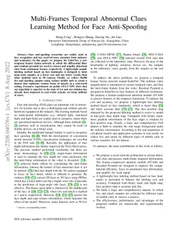 Multi-Frames Temporal Abnormal Clues Learning Method for Face
  Anti-Spoofing