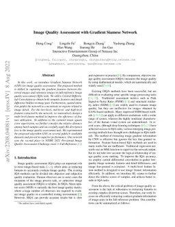 Image Quality Assessment with Gradient Siamese Network