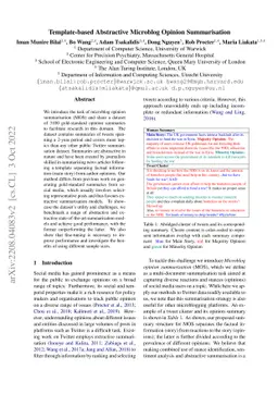 Template-based Abstractive Microblog Opinion Summarisation