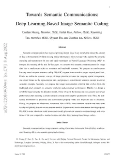 Towards Semantic Communications: Deep Learning-Based Image Semantic
  Coding