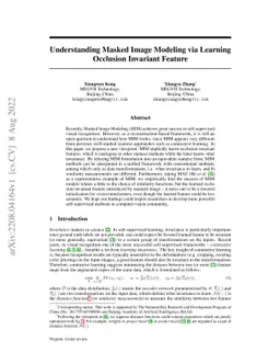 Understanding Masked Image Modeling via Learning Occlusion Invariant
  Feature