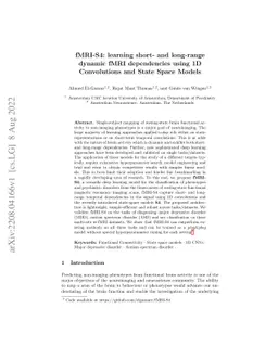 fMRI-S4: learning short- and long-range dynamic fMRI dependencies using
  1D Convolutions and State Space Models