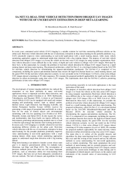 SA-NET.v2: Real-time vehicle detection from oblique UAV images with use
  of uncertainty estimation in deep meta-learning