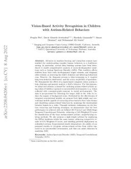 Vision-Based Activity Recognition in Children with Autism-Related
  Behaviors