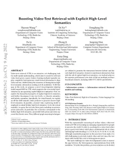 Boosting Video-Text Retrieval with Explicit High-Level Semantics