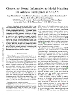 Choose, not Hoard: Information-to-Model Matching for Artificial
  Intelligence in O-RAN