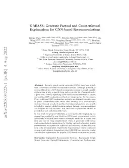 GREASE: Generate Factual and Counterfactual Explanations for GNN-based
  Recommendations