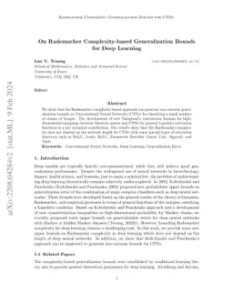 On Rademacher Complexity-based Generalization Bounds for Deep Learning