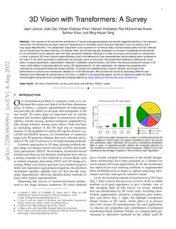 3D Vision with Transformers: A Survey