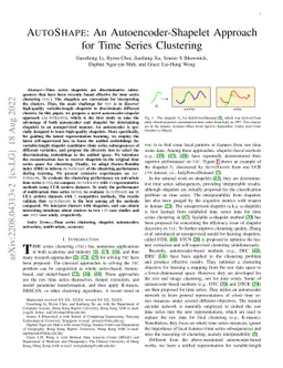 AUTOSHAPE: An Autoencoder-Shapelet Approach for Time Series Clustering