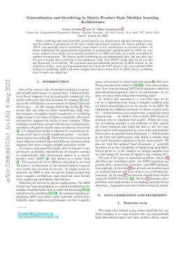 Generalization and Overfitting in Matrix Product State Machine Learning
  Architectures
