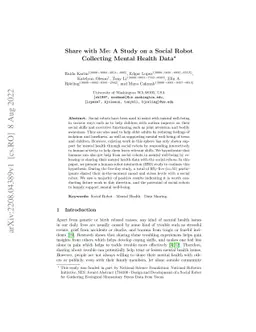Share with Me: A Study on a Social Robot Collecting Mental Health Data