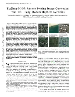 Txt2Img-MHN: Remote Sensing Image Generation from Text Using Modern
  Hopfield Networks