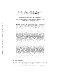 Speaker-adaptive Lip Reading with User-dependent Padding