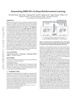 Automating DBSCAN via Deep Reinforcement Learning