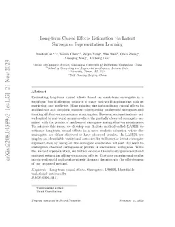 Long-term Causal Effects Estimation via Latent Surrogates Representation
  Learning