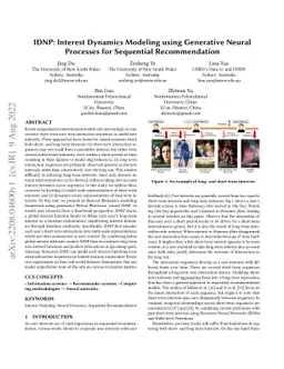 IDNP: Interest Dynamics Modeling using Generative Neural Processes for
  Sequential Recommendation