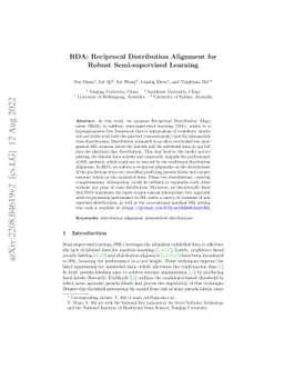 RDA: Reciprocal Distribution Alignment for Robust Semi-supervised
  Learning