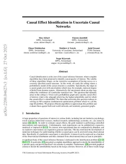 Causal Effect Identification in Uncertain Causal Networks