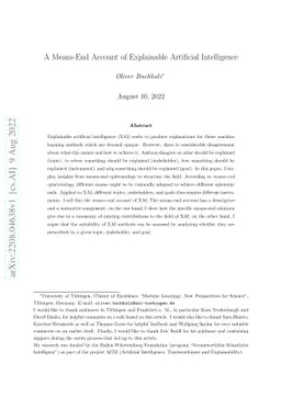 A Means-End Account of Explainable Artificial Intelligence